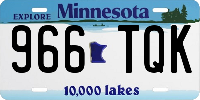 MN license plate 966TQK