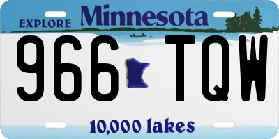 MN license plate 966TQW