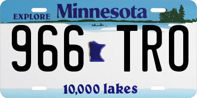 MN license plate 966TRO