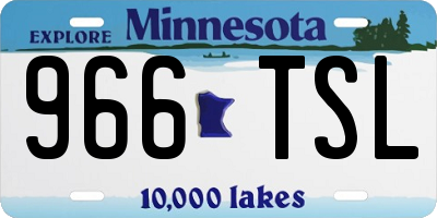 MN license plate 966TSL