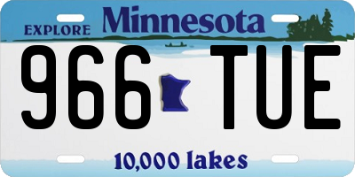 MN license plate 966TUE