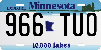 MN license plate 966TUO