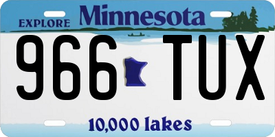 MN license plate 966TUX