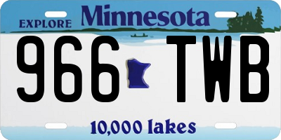 MN license plate 966TWB