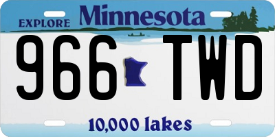 MN license plate 966TWD
