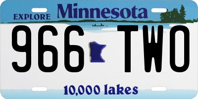 MN license plate 966TWO