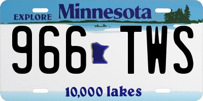 MN license plate 966TWS