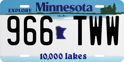 MN license plate 966TWW