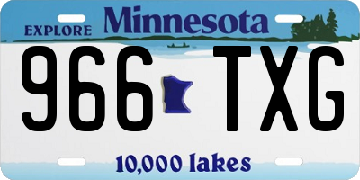 MN license plate 966TXG