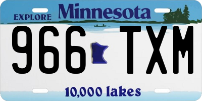 MN license plate 966TXM