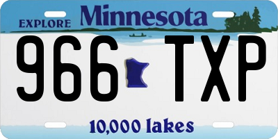 MN license plate 966TXP