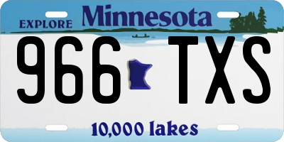 MN license plate 966TXS
