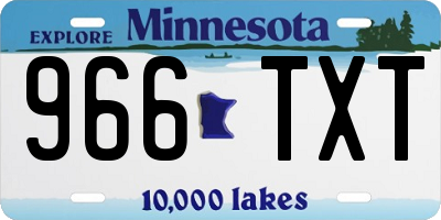 MN license plate 966TXT