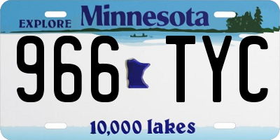 MN license plate 966TYC