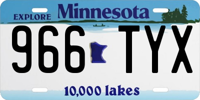 MN license plate 966TYX