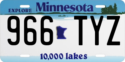 MN license plate 966TYZ