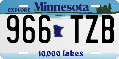 MN license plate 966TZB