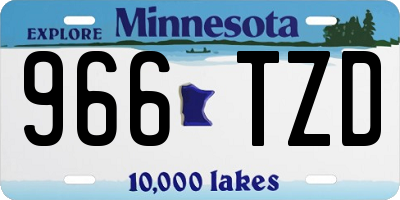 MN license plate 966TZD