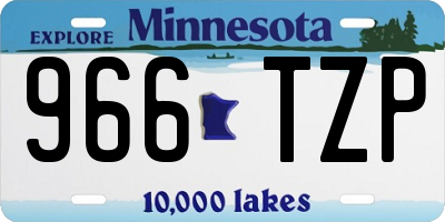 MN license plate 966TZP