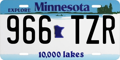 MN license plate 966TZR