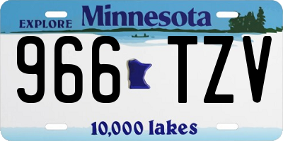 MN license plate 966TZV