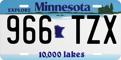 MN license plate 966TZX