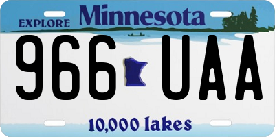 MN license plate 966UAA