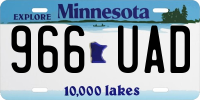 MN license plate 966UAD
