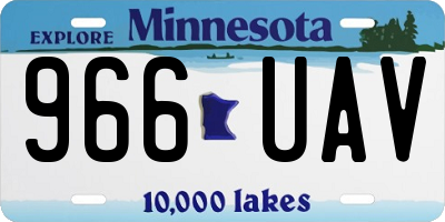 MN license plate 966UAV