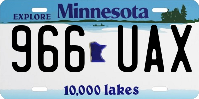 MN license plate 966UAX
