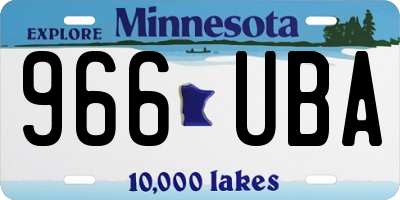 MN license plate 966UBA