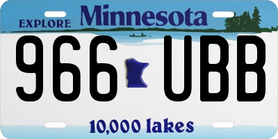 MN license plate 966UBB