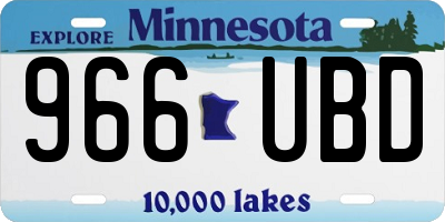 MN license plate 966UBD