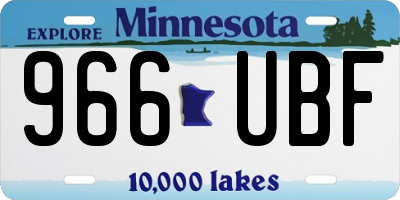 MN license plate 966UBF