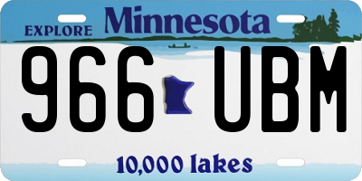 MN license plate 966UBM