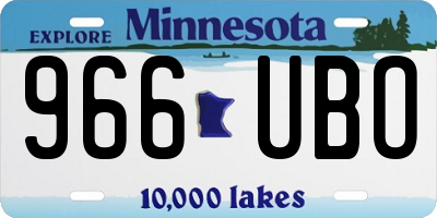 MN license plate 966UBO
