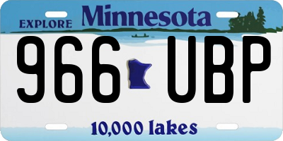 MN license plate 966UBP