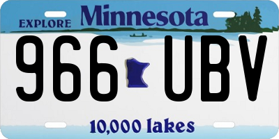 MN license plate 966UBV