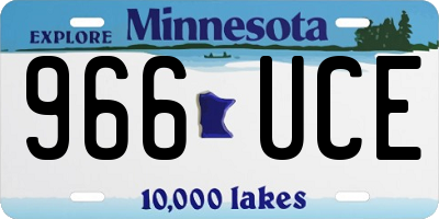 MN license plate 966UCE