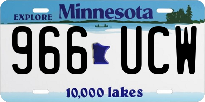 MN license plate 966UCW