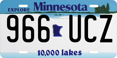 MN license plate 966UCZ