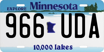 MN license plate 966UDA