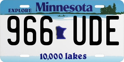 MN license plate 966UDE