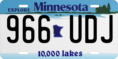 MN license plate 966UDJ