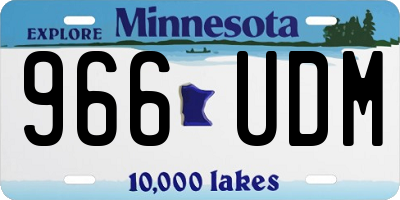 MN license plate 966UDM