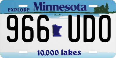 MN license plate 966UDO