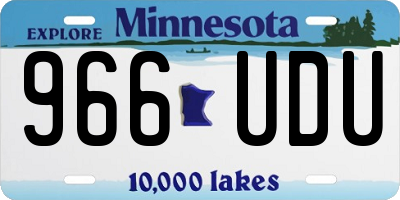 MN license plate 966UDU