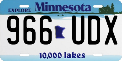 MN license plate 966UDX