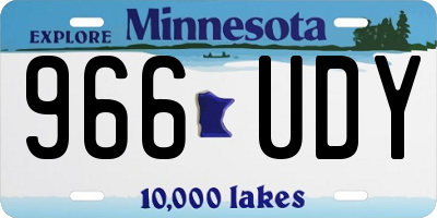 MN license plate 966UDY