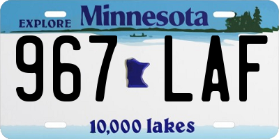 MN license plate 967LAF